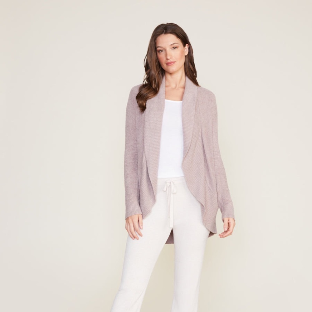 Barefoot Dreams Cozychic Lite Cardigan‎ Medium Taupe Open Front Cozy Sweater